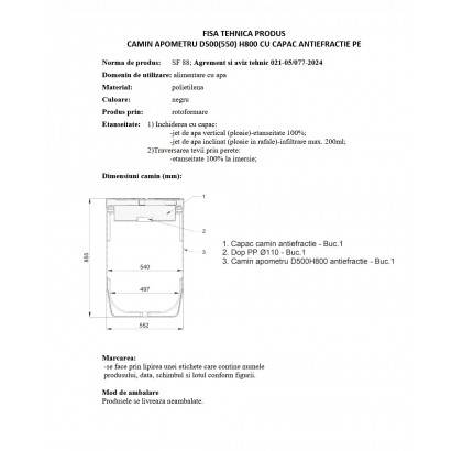 Camin apometru D550 H800