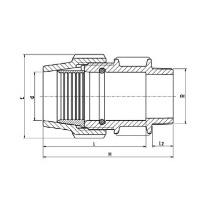 RACORD COMPRESIUNE FE D63-2